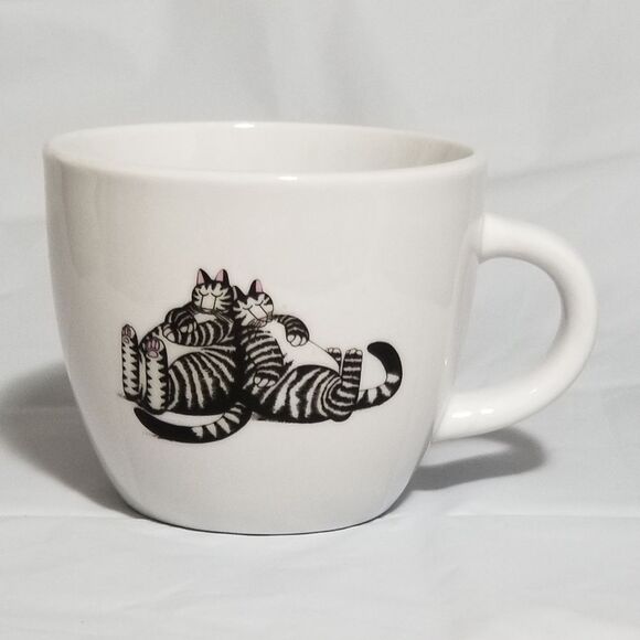 Kliban Style Sleepy Cats on 17oz Stoneware Avesta Project 62 Custom Graphic Mug - Picture 2 of 6